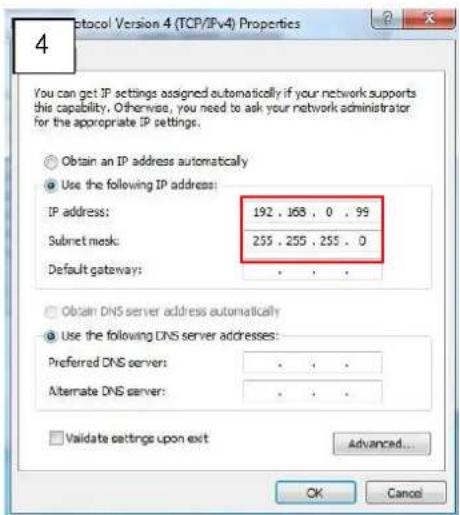 ACTi I25 - Manually adjust the IP address of the PC: - 4