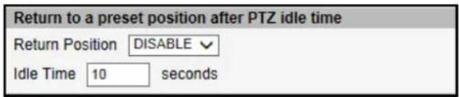 ACTi E13A - How to Set Idle Time and Return Camera to Predefined Position - 1