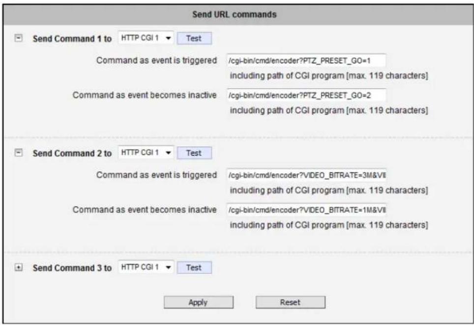 ACTi E13A - Send URL commands - 1