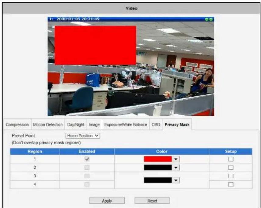 ACTi E13A - Privacy Mask of B-Series Zoom and PTZ Cameras - 3