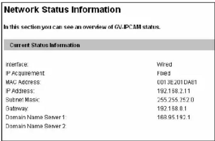 Geovision GV-BX1500-3V - Network Status - 1