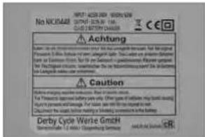 No NICHUATE Achtung Derby Cycle Werke GmbH Achtung Caution