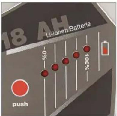 18 AH Li-ionen Batterie 0% 100% push