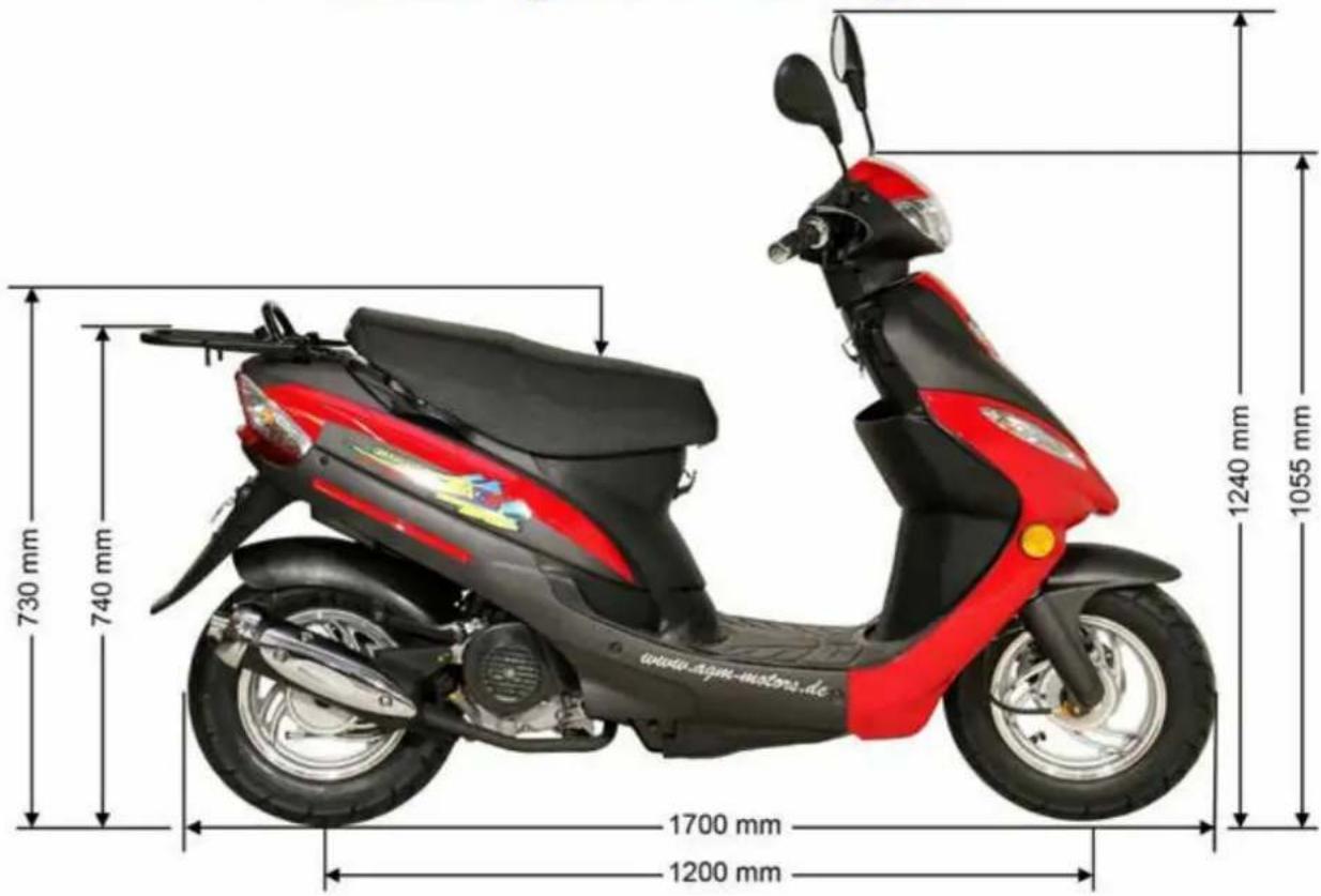 AGM GMX 450 Sport - Fahrzeugabmessungen - 1