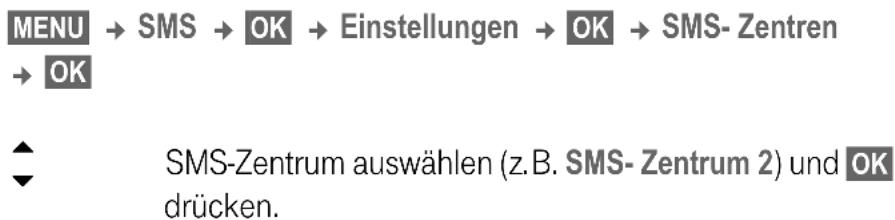 T-Mobile Sinus 200 - SMS-Zentren eintragen/ändern - 1