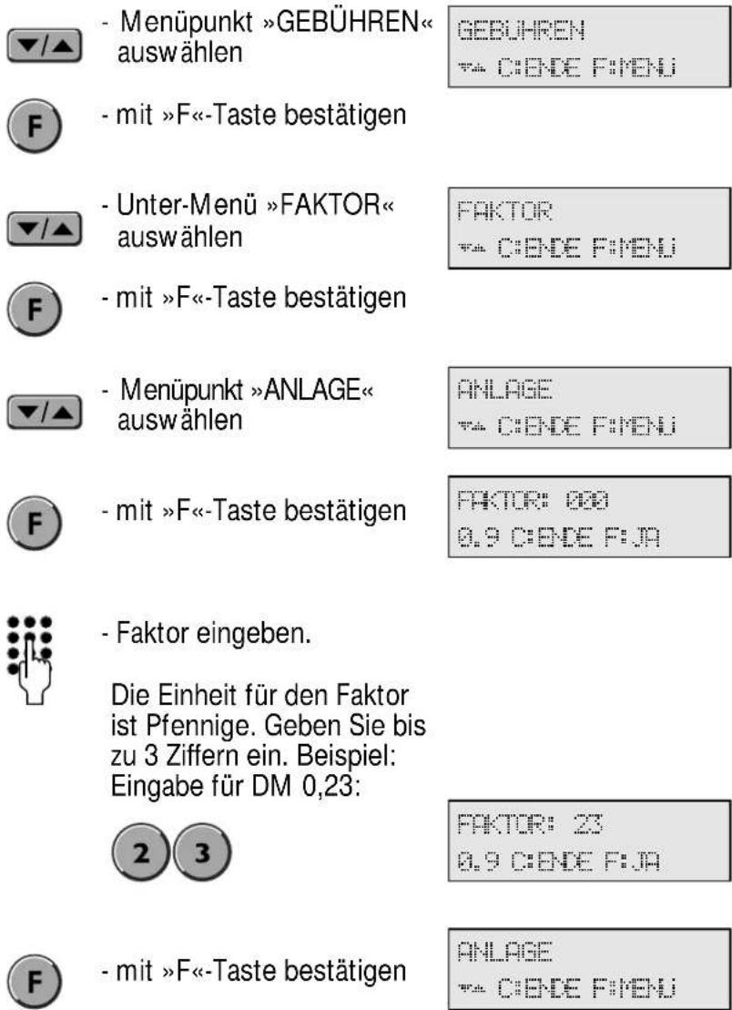 Hagenuk DigiCell i - Faktor für die Anlage eingeben - 1