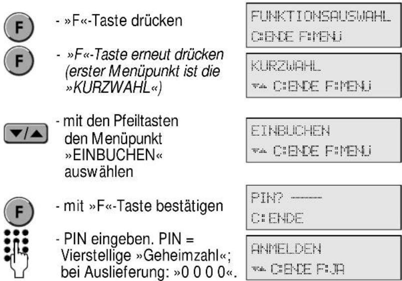 Hagenuk DigiCell Home I - Schritt 2: Anmeldung am Handset einleiten - 1