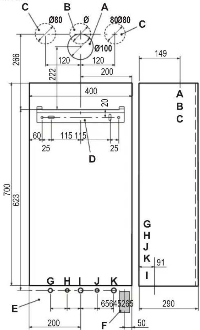 Biasi Advance Plus Combi 30C ERP - Overall dimensions - 1
