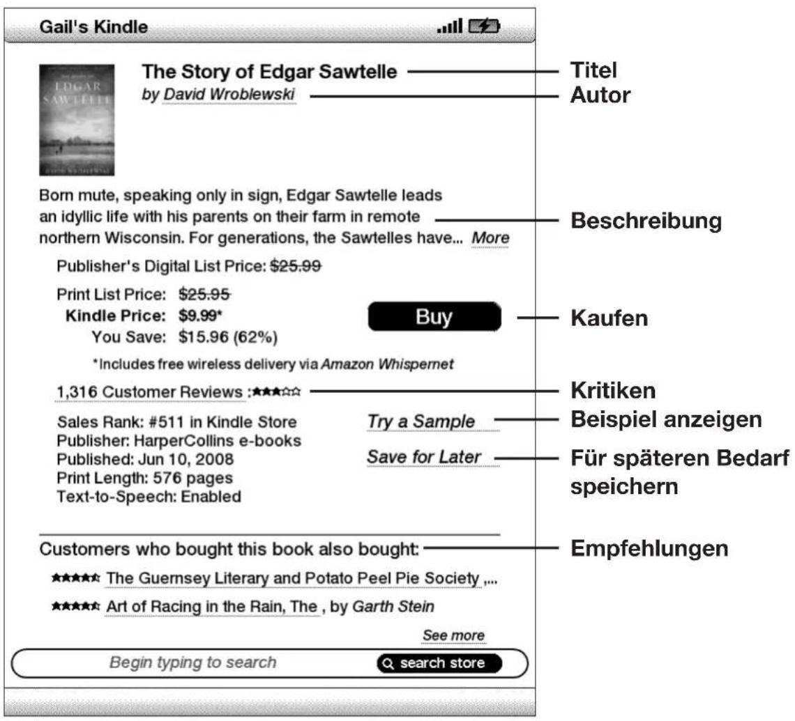 AMAZON Kindle (2nd gen) - BEISPIEL EINER PRODUKTDETAILSEITE - 1