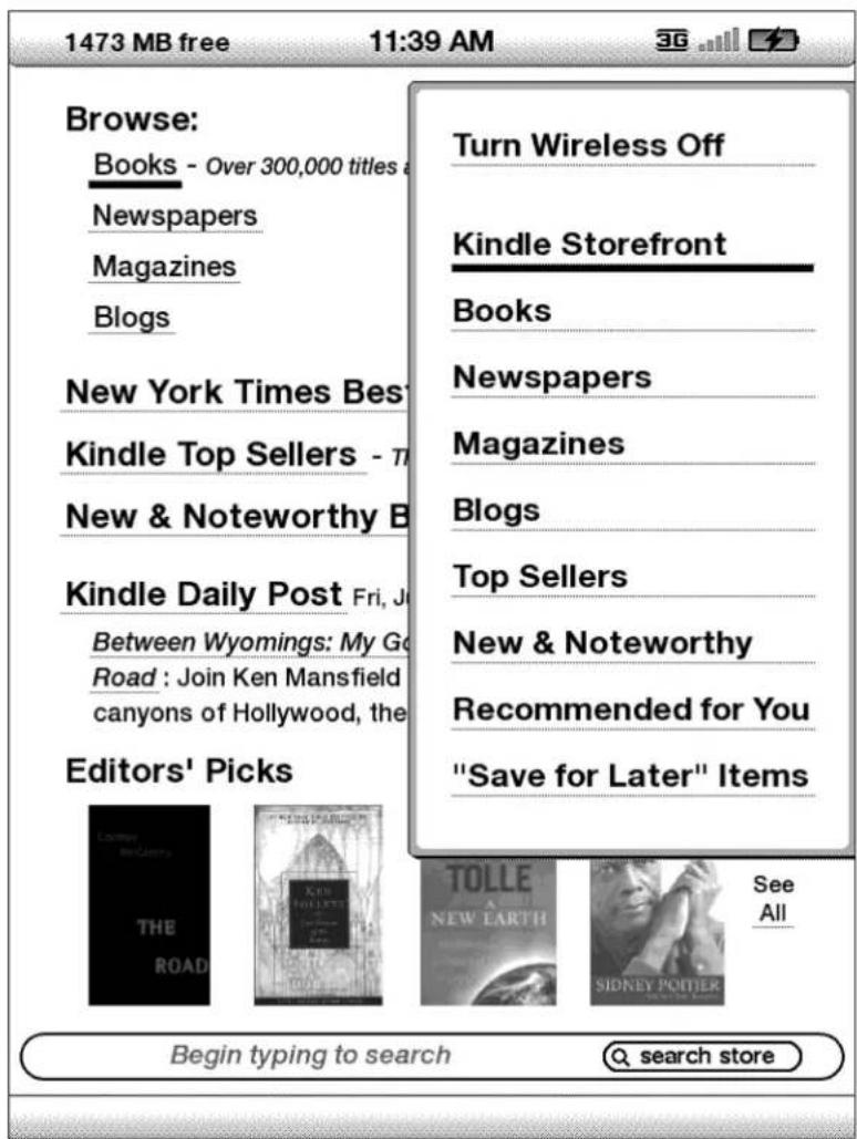 AMAZON Kindle (2nd gen) - DAS STORE-MENÜ - 1