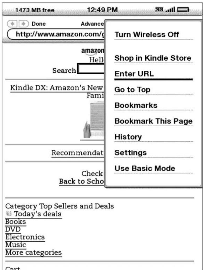 AMAZON Kindle (2nd gen) - DAS BASIC WEB-MENÜ - 1