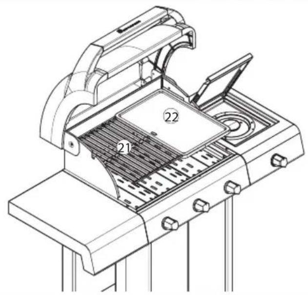 LANDMANN Cronos 12771 - Grillroste, Warmhalterost und Seitenbrenner-Auflage einsetzen - 1