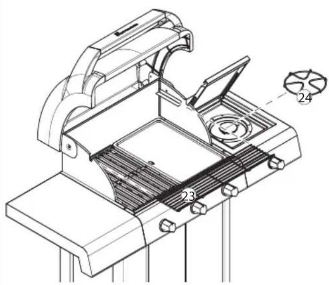 LANDMANN Cronos 12771 - Grillroste, Warmhalterost und Seitenbrenner-Auflage einsetzen - 2