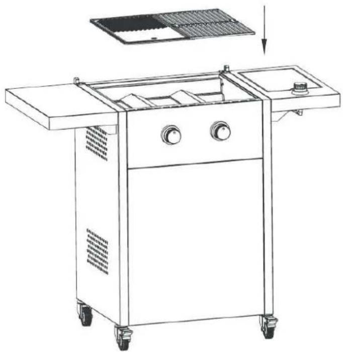 Brixton BQ-6362DU - Platzieren Sie nun das Blech und das Grillrost - 1