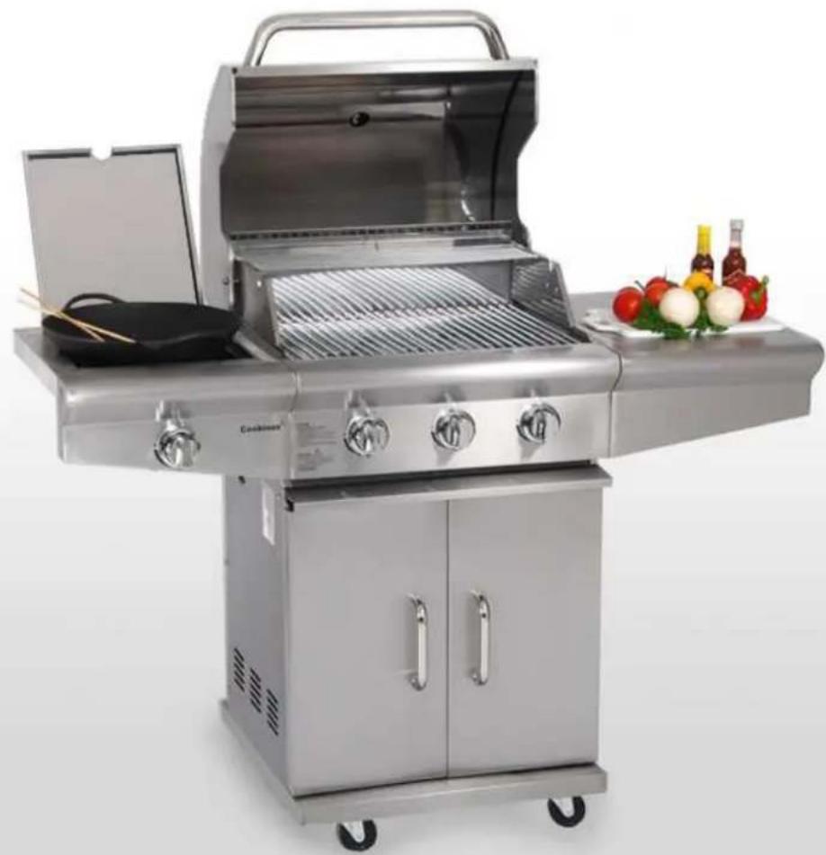 Coobinox Premium 3 - Premium 3 Brenner Edelstahlgasgrill mit Wokbrenner - 1