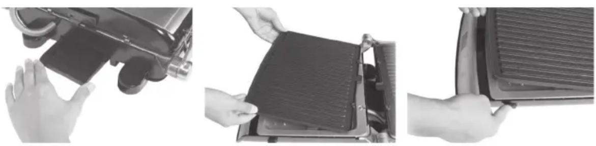 Lakeland 16906 - Removing the grill or griddle plates - 1