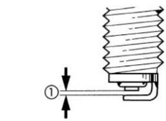 Technical diagram showing a mechanical assembly with labeled component ① and directional arrows indicating movement or force.