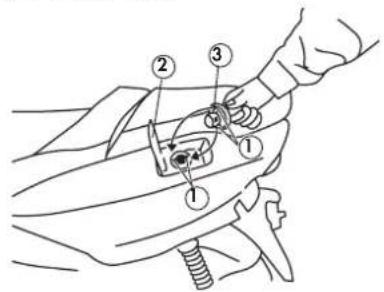 Technical diagram showing a mechanical assembly with numbered components, likely illustrating a turning or disassembly process.
