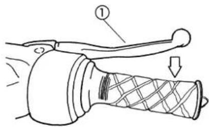 Technical diagram showing a mechanical component with labeled parts and directional arrows indicating motion or force.
