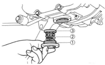 Technical diagram showing mechanical assembly with numbered components for identification