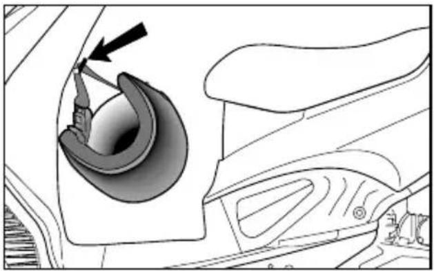 HYOSUNG SR50R - HOW TO USE THE HELMET HOLDER - 1