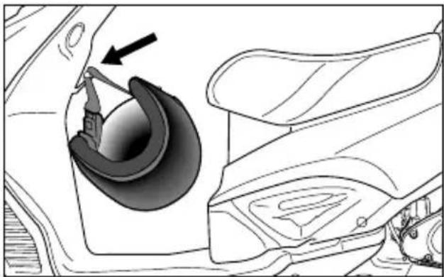 HYOSUNG SF100 - HOW TO USE THE HELMET HOLDER - 1