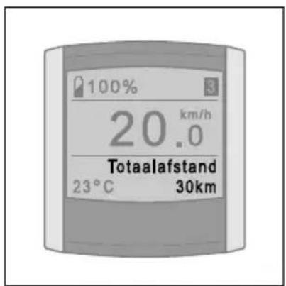 100% 20 km/h Totaalafstand 23°C 30km