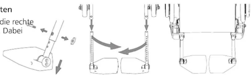 Etac Cross 5 XL - Änderung der Tiefeneinstellung der Fußplatten - 1
