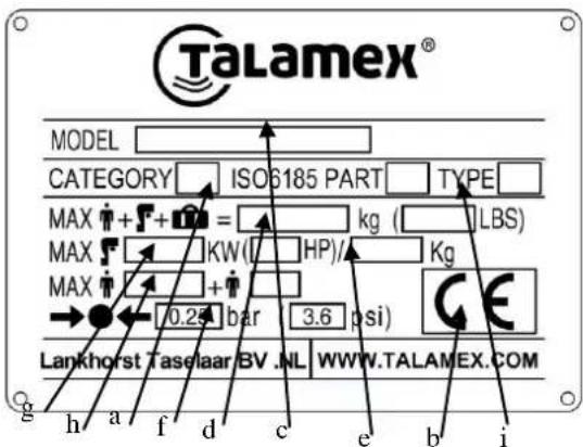 Talamex AluDeck HLX - Nutzlastplakette - 1