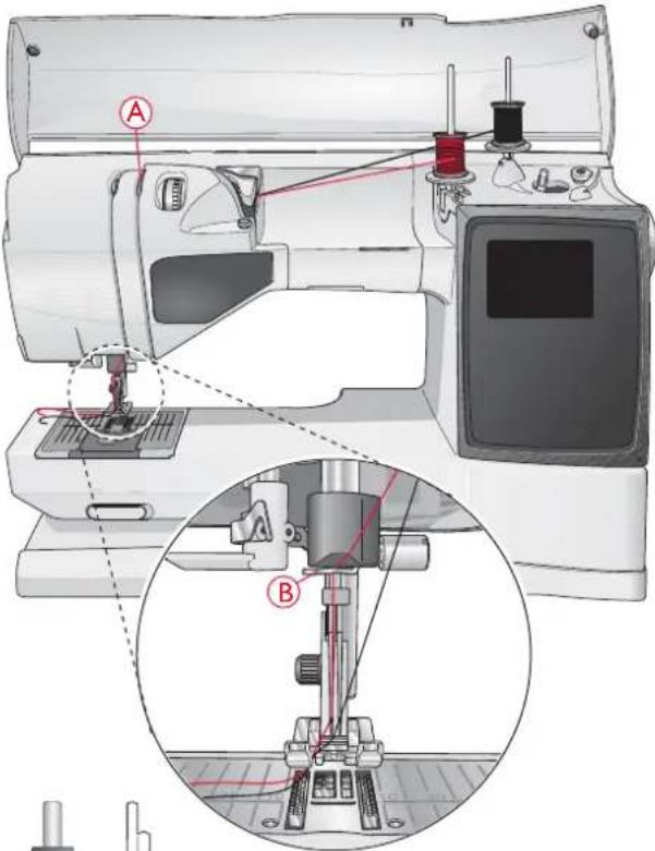 Husqvarna-Viking Eden Rose 250C - SPULEN MIT IN DER NÄHMASCHINE EINGEFÄDELTEM FADEN - 1