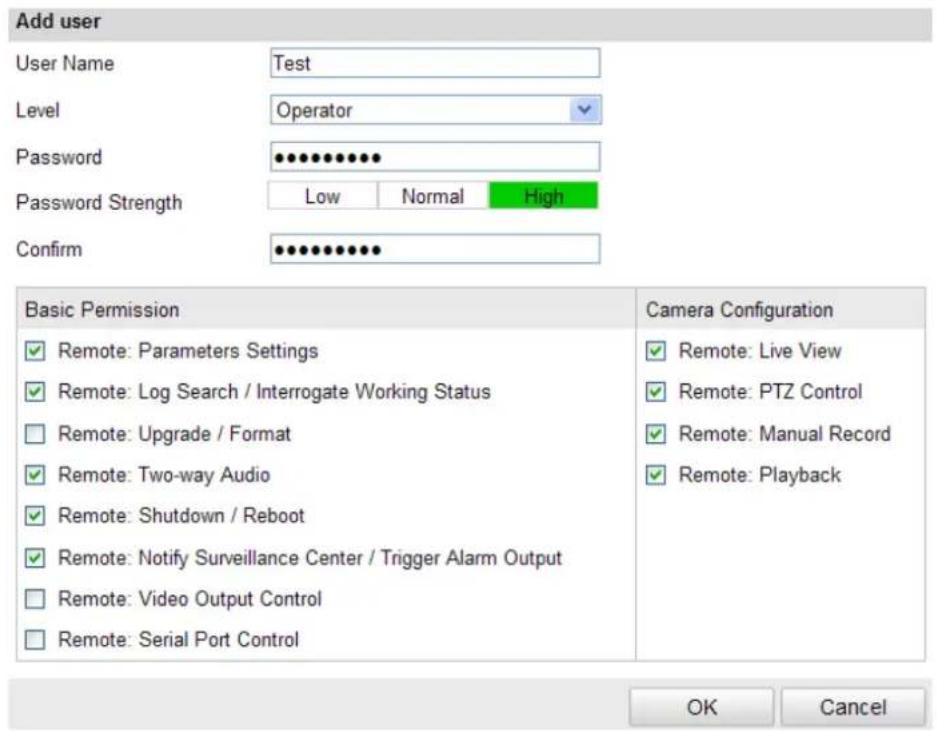 Hikvision DS-2CD2T32-I8(6MM) - Click OK to finish the user addition. - 1