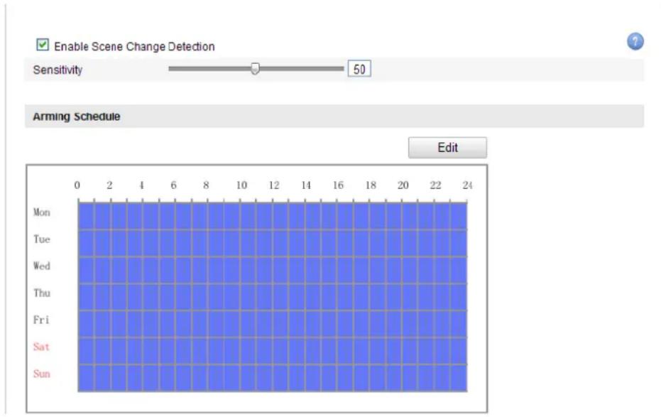 Hikvision DS-2CD2T32-I8(6MM) - Configuration> Advanced Configuration> Smart Event> Scene Change Detection - 1