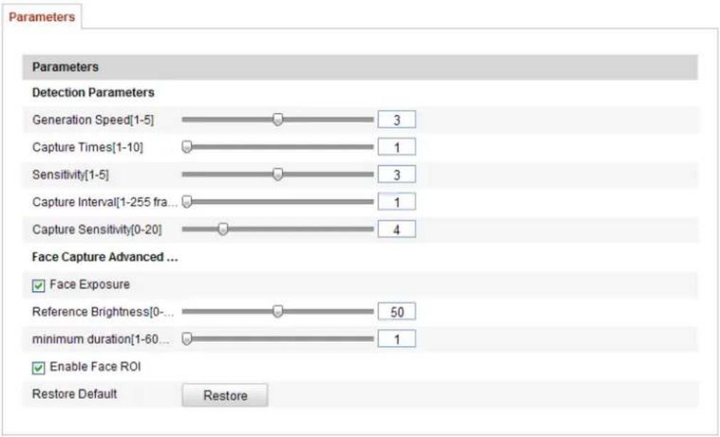 Hikvision DS-2CD2T32-I8(6MM) - Face Capture Advanced Parameters: - 1