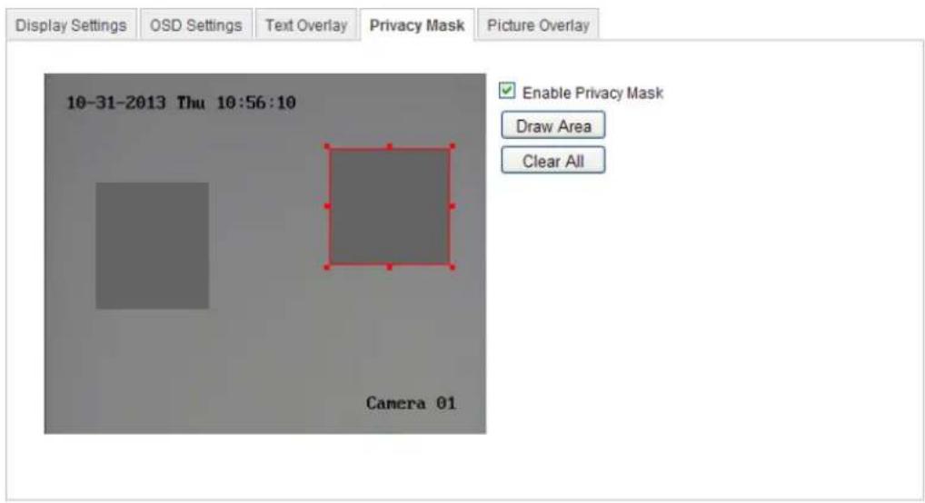 Hikvision DS-2CD2T32-I8(6MM) - Configuration > Advanced Configuration> Image > Privacy Mask - 1