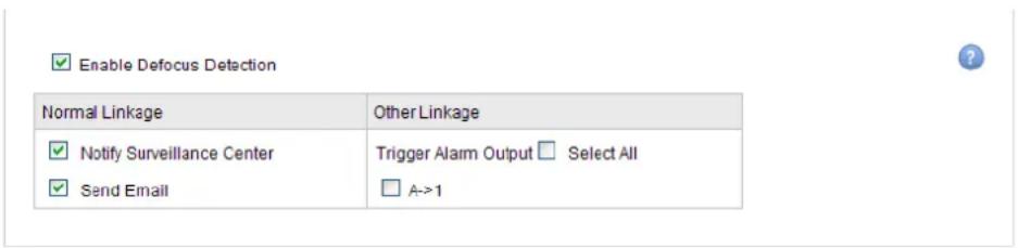 Hikvision DS-2CD2T32-I8(6MM) - Configuration> Advanced Configuration> Smart Event> Defocus Detection - 1