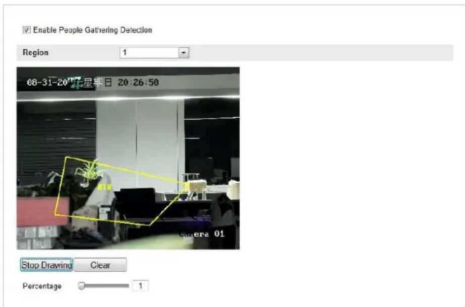 Hikvision DS-2CD2T32-I8(6MM) - Configuration> Advanced Configuration> Smart Event> People Gathering Detection - 1
