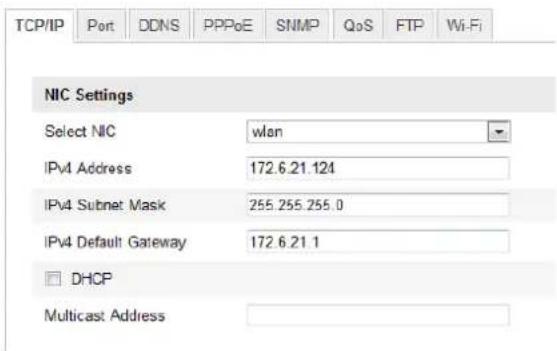Hikvision DS-2CD2T32-I8(6MM) - IP Property Settings for Wireless Network Connection - 1