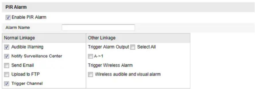 Hikvision DS-2CD2T32-I8(6MM) - Configuration > Advanced Configuration> Basic Event> Other Alarm - 1