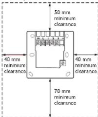 Drayton Digistat +RF3 - SCR wallplate clearances - 1