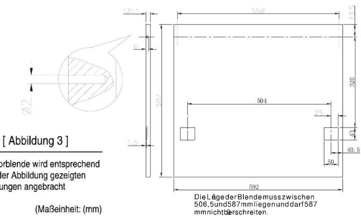Thor TGS 601 TI - - Abmessungen und Anbau der Dekorblende - 1