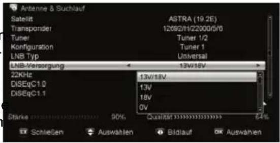 Antenne & Suchlauf Satellit ASTRA (19.2E) Transponder 12092/H/22000/5/6 Tuner Tuner 1/2 Konfiguration Tuner 1 LNB Typ. Universal LNB-Versorgung 13V/18V 22KHz 13V/18V DISEqC1.0 13V DISEqC1.1 18V 0V Stärke 90% Quantität 333333333333333333333333333333333333333333333333333333333333333333333333333 Schlie…
