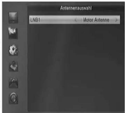 Antennenauswahl LNB1 Motor Antenne >