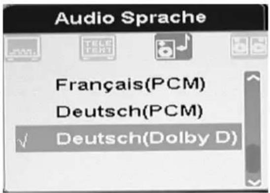 XORO HRS 8700 CI+ - Audio Einstellung des TV Senders - 2
