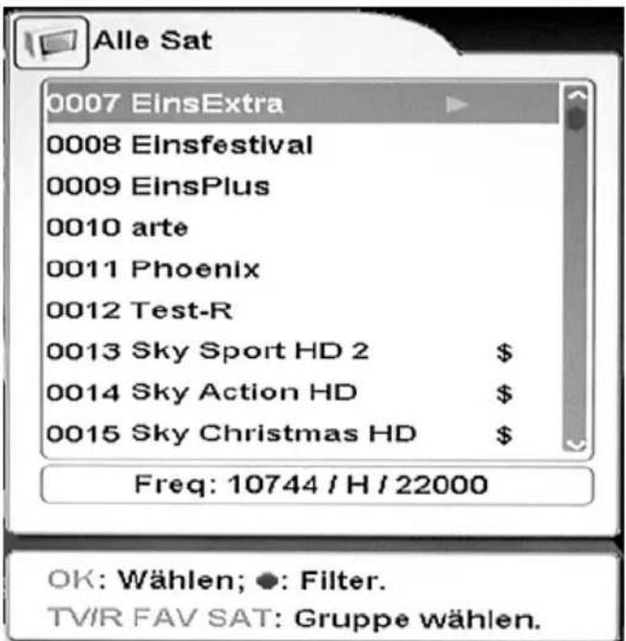 XORO HRS 8700 CI+ - Kanalliste filtern - 1