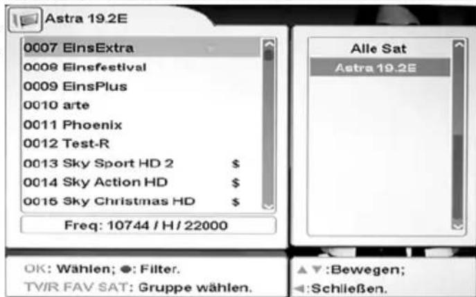 XORO HRS 8700 CI+ - Kanalliste filtern - 2