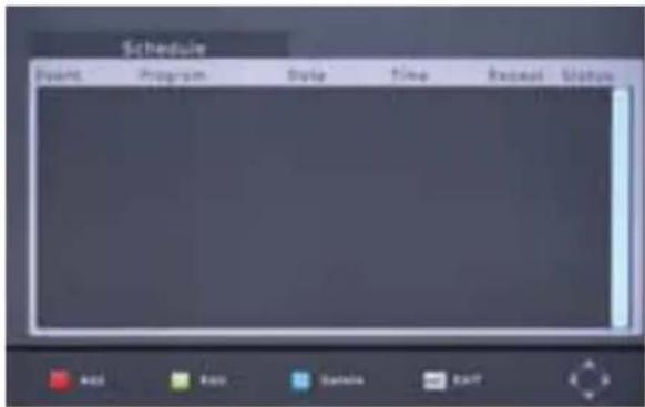 Schedule Event Program(EXP Time Raceal Status ADD Rate Sample Cancel