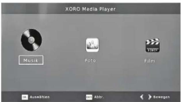 XORO Media Player Musik Foto Film Auswählen Abbr. Bewegen