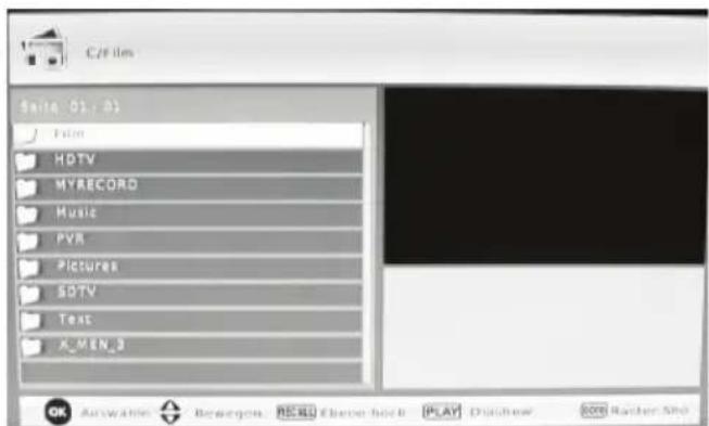 C:/ files File: 01.01 Film HDTV MYRECORD Music PVR Pictures SDTV Text X MEN_3