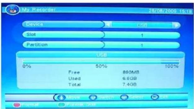 XORO HRS 3000 - Speicherinformationen - 1