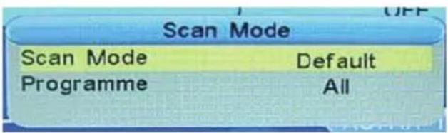 Scan Mode Scan Mode Default Programme All